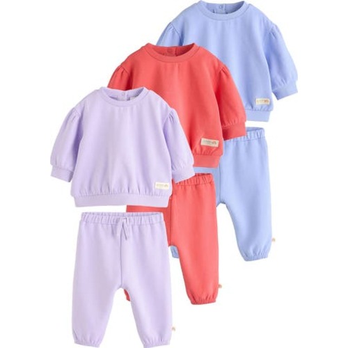 6-Pack Assorted Sweatshirt & Sweatpants Set, 0-3M