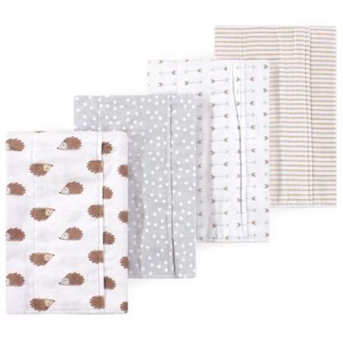 Luvable Friends Hudson Baby Flannel Burp Cloths 4pk, Forest Hedgehogs