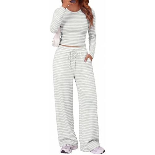 Trendy Queen Women's 2 Piece 2026 Fall Fashion Lounge Set with Pockets