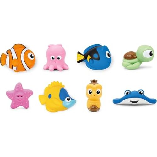 Bright Starts Disney Finding Nemo Just Keep Splashing 8-Piece Baby Bath Toy Set, Nemo & Dory Squirter Toys, Bath Gift Set for Babies and Toddlers, Teaches Fine Motor Skills Toy, 9 Months+