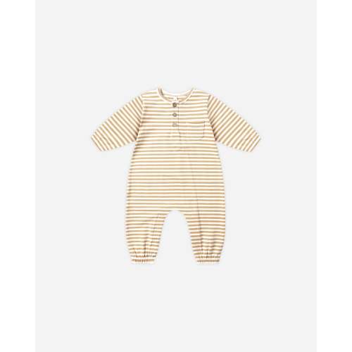 Long Sleeve Pocket Jumpsuit || Gold Stripe – Quincy Mae
