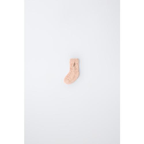 EMBROIDERED EYELET SOCKS - Peach | ZARA United States