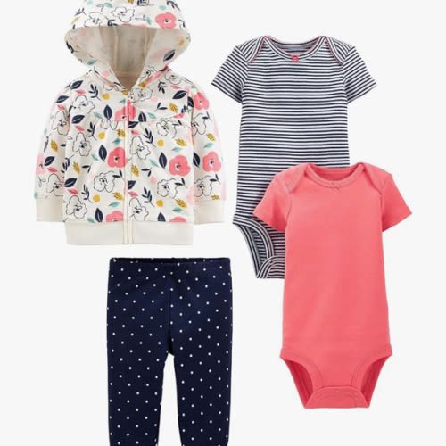Simple Joys by Carter's Baby Girls' 4-Piece Jacket, Pant, and Bodysuit Set