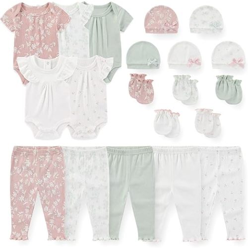 JELYLOVE Unisex Baby Boy Girl Bodysuits Sets 20 pack Cotton Casual New born Clothes Comfort Infant Outfit Baby Essentials