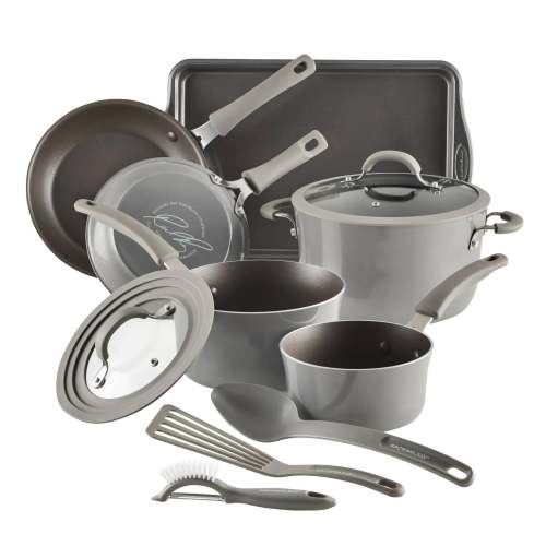 Rachael Ray Cook and Create 11pc Aluminum Non-Stick Cookware Set - Gray