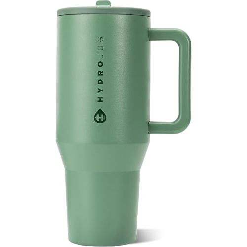 HydroJug Traveler 40oz, Insulated Tumbler with Handle & Straw, Sage