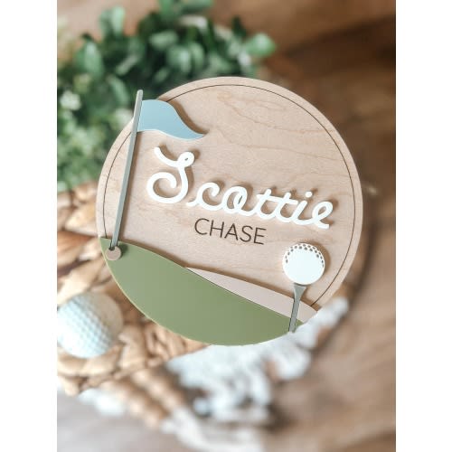 Golf, Birth Stats , Baby Name Announcement, Birth Announcement, Name Sign, Baby Name Sign, New Baby, Hospital, Fresh 48