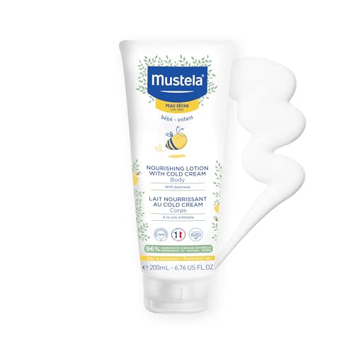 Mustela Baby Nourishing Lotion – Daily Body Lotion for Dry Skin - with Natural Avocado, Cold Cream & Beeswax - 6.76 fl. oz. - Packaging may vary