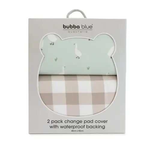 Bubba Blue 2 Pack Change Pad Cover Provincial Olive/Taupe | Baby Bunting AU