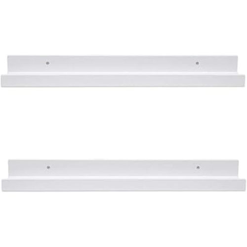 AZSKY 24 Inch Picture Ledge Shelf Floating Shelves Wall Mounted Set of 2 White