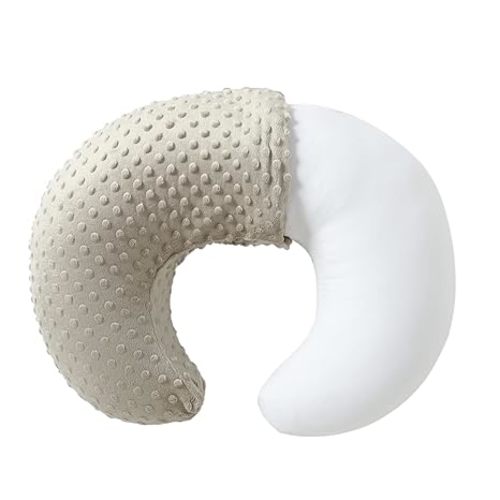 Baby Nursing Pillow and Body Positioner with Premium Slipcover for Breastfeeding for Baby Boys and Girls, Feeding Pillow with Breathable Comfortable Pillowcase (Tidal Foam)