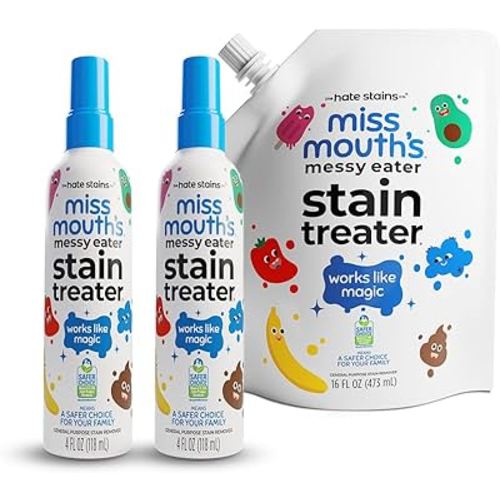 Miss Mouth's Messy Eater Stain Treater - 2 Pack Stain Remover Spray and 16oz Refill Pouch