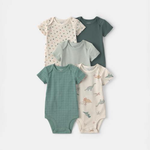 Carter's Baby Boys Crew Neck Short Sleeve Rib 5-pc. Bodysuit - JCPenney
