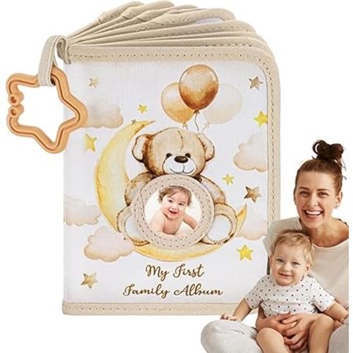 Toddler First Family Album | Toddler First Family Album Soft,Educational Bear-Themed Memory Book Keepsake for Siblings Father Sisters Girls Boys Mother