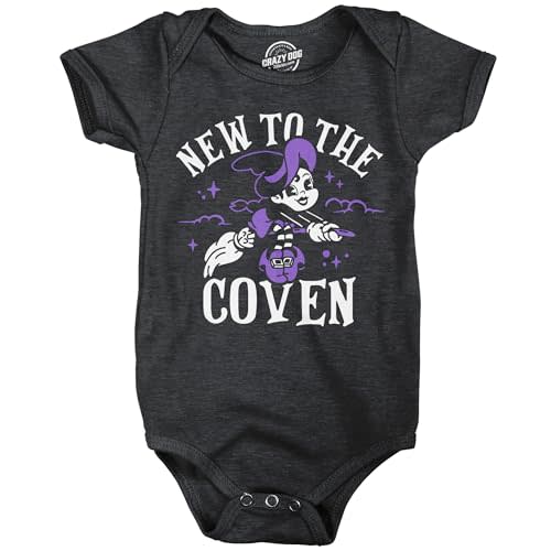 Crazy Dog T-Shirts New To The Coven Baby Bodysuit Funny Sarcastic Witch Graphic Novelty Halloween Jumper For Infants