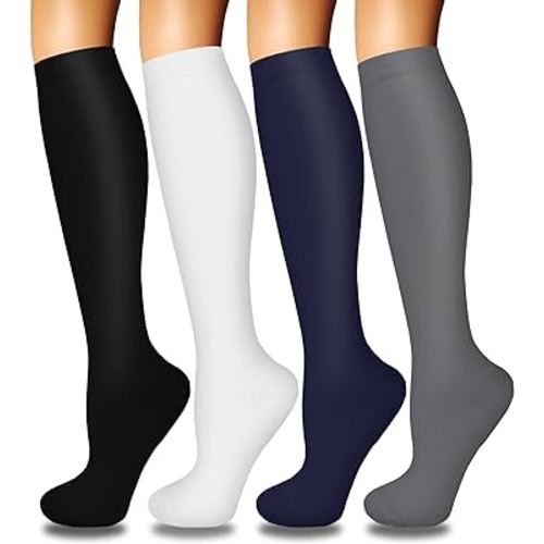 Iseasoo 4 Pairs Compression Socks for Women Circulation-Best Support for Nurses,Running,Athletic,Travel