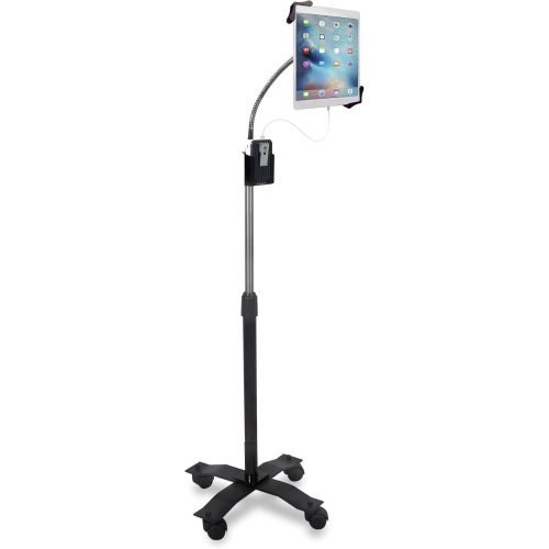 Gooseneck Floor Stand – CTA’s Compact, Adjustable Gooseneck with Swivel Casters for iPad 7th/ 8th/ 9th Gen 10.2”, iPad Air 4, 12.9”, Surface Pro, Zebra & Other 7-13” Tablets (PAD-CGS)