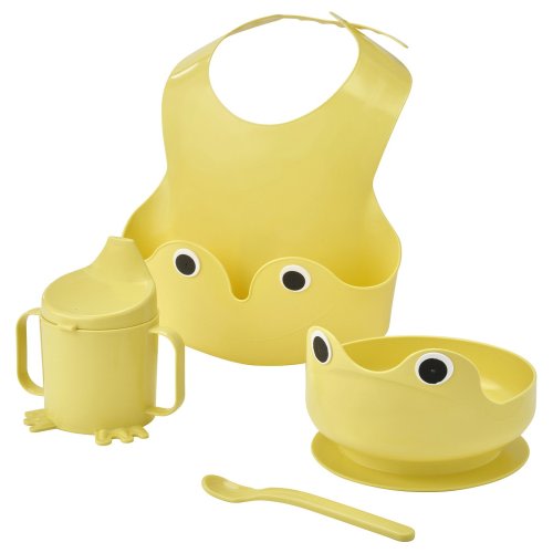 MATA 4-piece eating set - light yellow