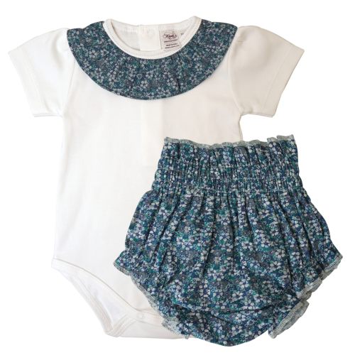 Floral Poplin Pima Onesie & Bottoms Set
