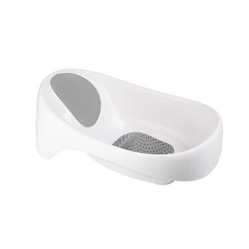 Boon Soak 3 Stage Baby Bathtub - Baby Bath Tub with Three Support Positions for Newborn to Toddlers - Color Changing Drain Plug for Ideal Bath Temperature - Gray - Ages 0 to 18 Months and Up