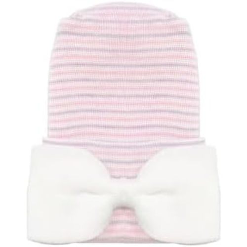 Nurses Choice Newborn Baby Girl Hospital Hat with Bow