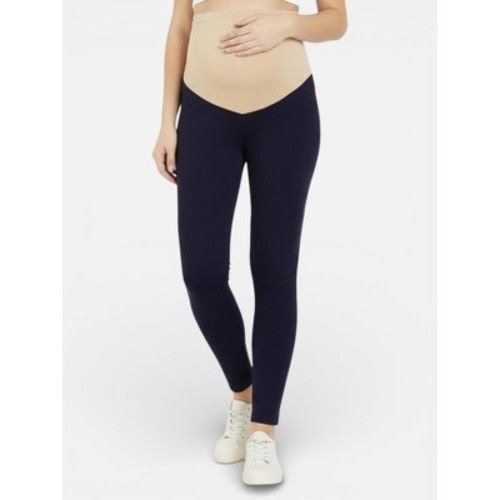 Women's Essential Stretch Secret Fit Over the Belly Maternity Tight - Navy - Size: Medium - Motherhood Maternity