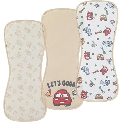 Disney Baby Cars Lightning McQueen Burp Cloths 3-Pack for Infants