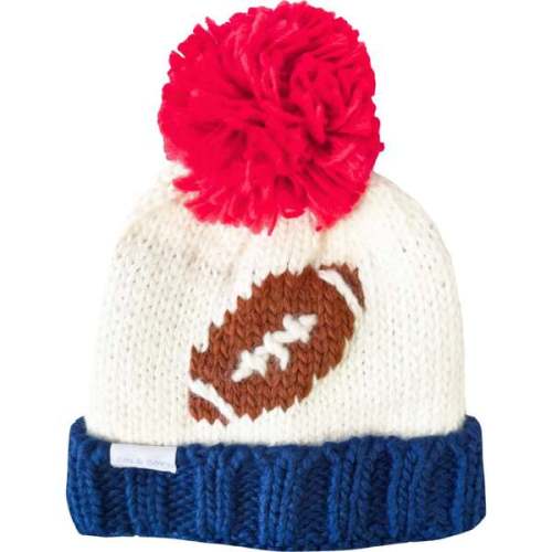 Football Bobble Hat, Blue - Bits & Bows | Maisonette