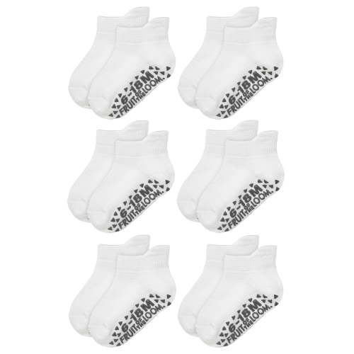 Fruit of the Loom Toddler Low-Cut Socks, 6-Pack, Size 6M-5T
