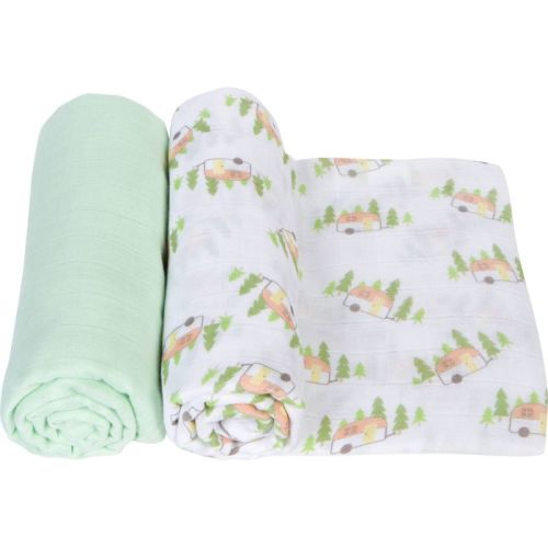 MiracleWare Muslin Swaddle Blanket - Camper 2pk