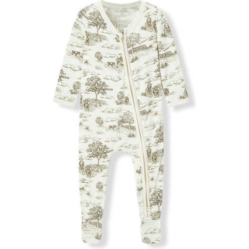 Country Toile Luxe Stretch Zipper Footed Romper - Milkbarn Kids Sleepwear | Maisonette