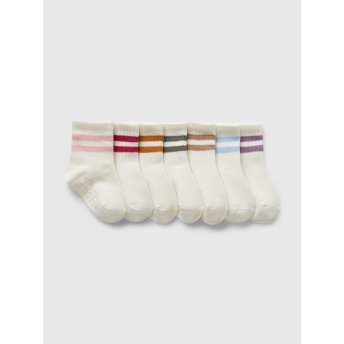 Baby & Toddler Varsity Stripe Quarter Crew Socks (7-Pack)