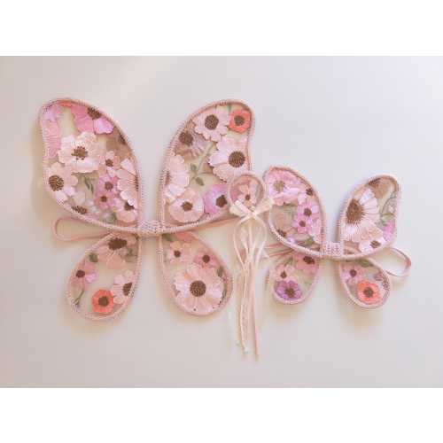 Baby & Child Floral Fairy Wings dress up quality wings handmade lace fairy wings kids parties pretend play 3D floral 1st birthday