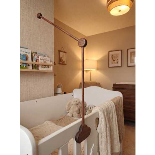 Walnut Mobile Arm for Baby Crib, Handcrafted From Solid American Black Walnut Wood