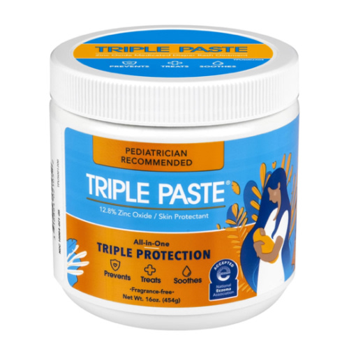 Triple Paste Diaper Rash Cream for Baby - 16 Oz Tub - Zinc Oxide Ointment Treats, Soothes and Prevents Diaper Rash - Pediatrician-Recommended Hypoallergenic Formula with Soothing Botanicals