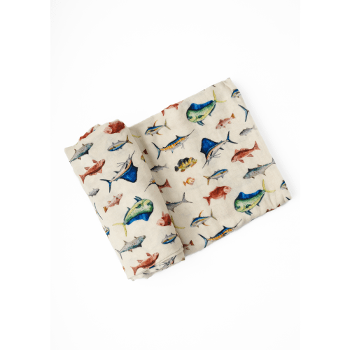 Deep Sea Fishing Baby Swaddle Blanket – Little Crowns & Capes