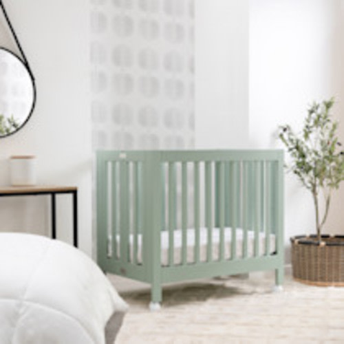 babyletto Origami Mini Crib - Light Sage