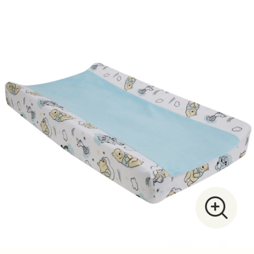 Disney Baby Winnie the Pooh Hugs Soft Blue Minky Changing Pad Cover – Lambs & Ivy