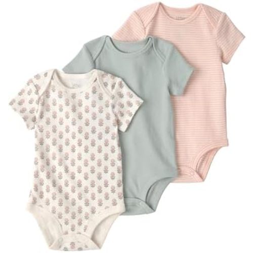 little planet by carter's Unisex Baby 3-pack Short Sleeve Bodysuits Made With Organic Cotton