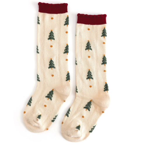 Tree Farm Scalloped Knee Socks