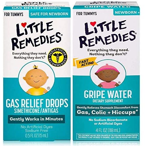 Little Remedies Gripe Water 4 oz and Gas Relief Drops 0.5 oz Pack, Safe for Newborns - 4 Fl Oz (Pack of 1) - w/ Gas Relief Drops
