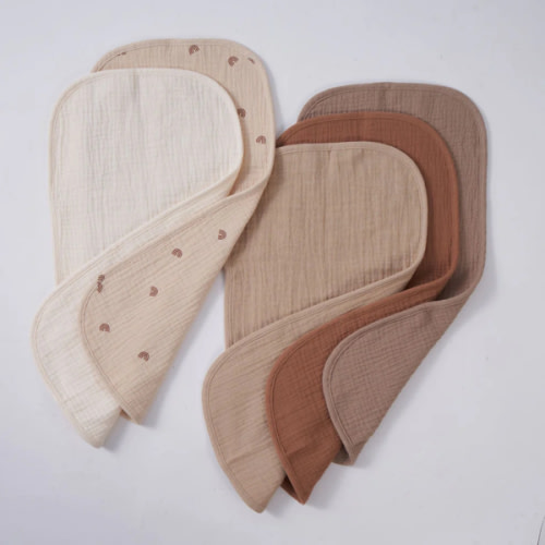 Organic Muslin Burp Cloths - Dusty Dunes 5 Pack