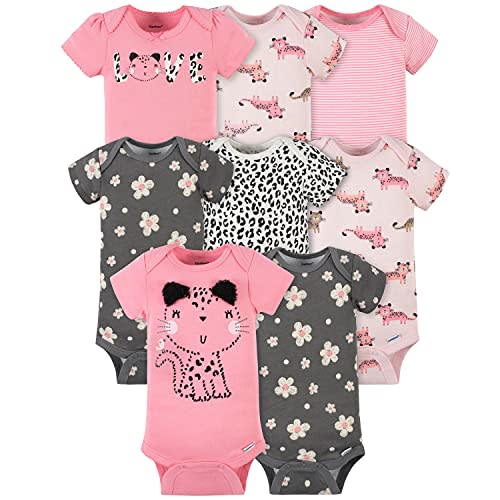 Gerber Baby Girls 8-Pack Short Sleeve Onesies Bodysuits