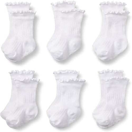 Amazon Essentials x Sofia Grainge Toddler and Baby Girls' Scallop Top Socks
