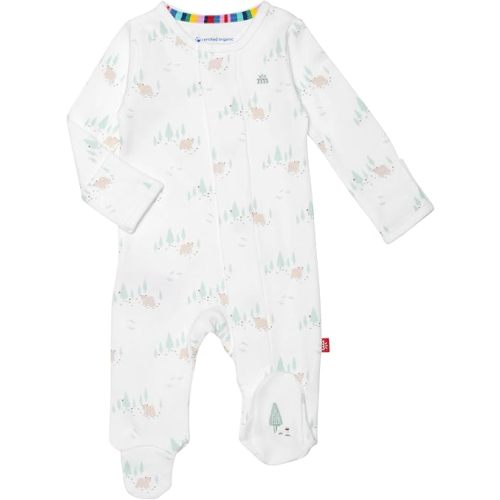Magnetic Me 100% Organic Cotton Magnetic Baby Footie Pajamas | Babe in the Woods | Size Newborn