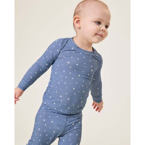 Ribbed Bamboo Baby Two-Piece Pajama Set | Sage Heather - Kindred Bravely