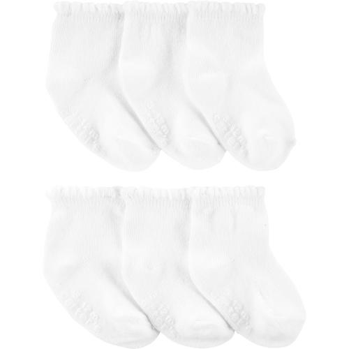 6-Pack Crew Socks - 0-3M - Style,White