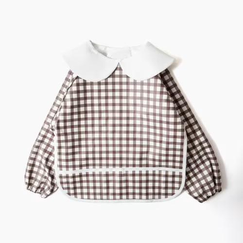 Picolette by Olivia Culpo Long Sleeve Bib - Chocolate Gingham
