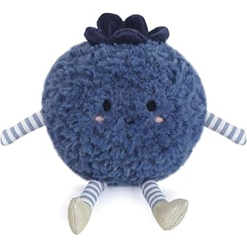 MON AMI Blue Berry Stuffed Plushie – 7 Inches Soft Blueberry Fruit Plush Toy for Kids & Toddlers | Cute Food-Themed Stuffed Toy for Pretend Play, Cuddles & Room Décor Gift