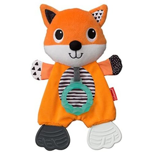Infantino Cuddly Teether Fox - Christmas Gift for Sensory Exploration and Teething Relief